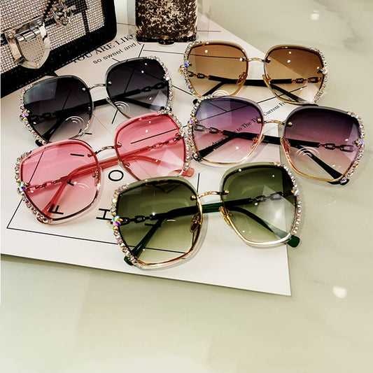 WOMEN UV PROTECTION RHINESTONE SUNGLASSES