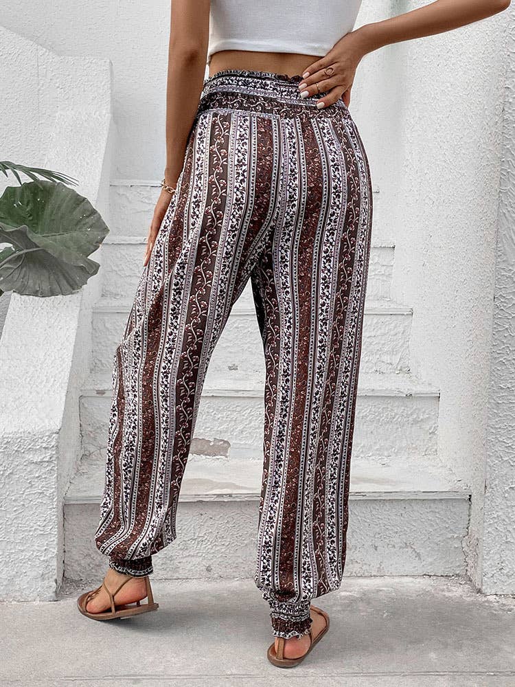 Ethnic style printed pants