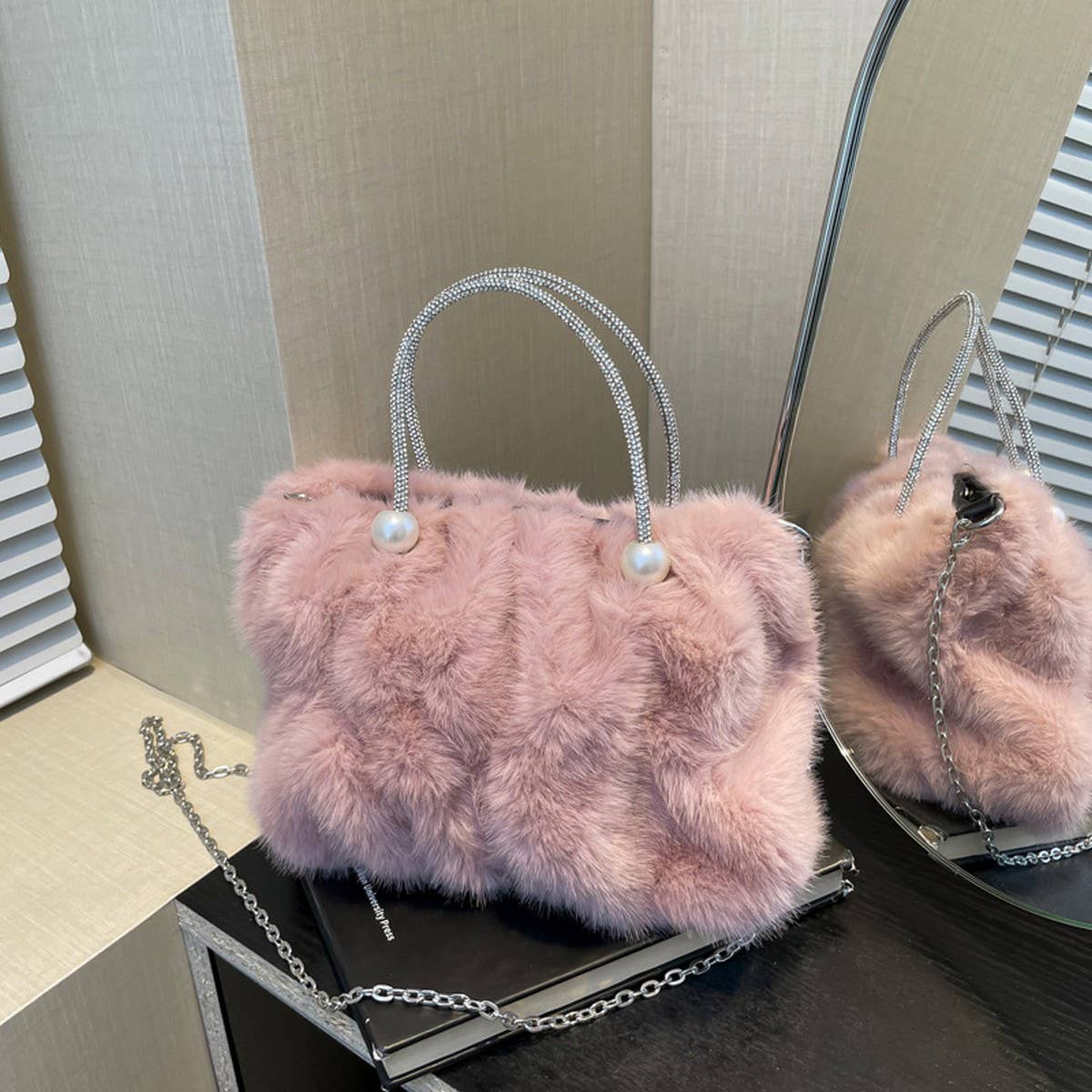 WINTER PLEATED CLOUD BAG CROSSBODY PLUSH BAG_CWAB3922