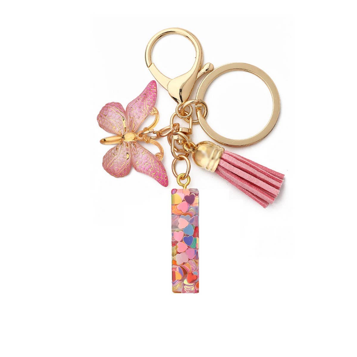 CRYSTAL LETTER SEQUIN RESIN KEYCHAIN_CWAJE0663