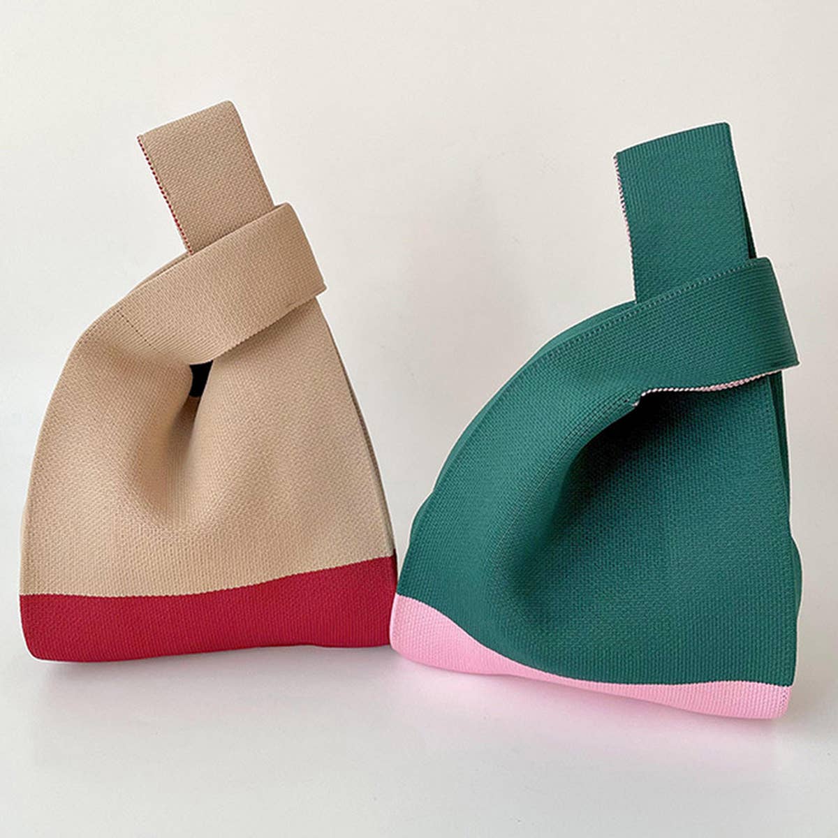 SIMPLE AND VERSATILE COLOR BLOCK KNITTED HANDBAG_CWAB1509