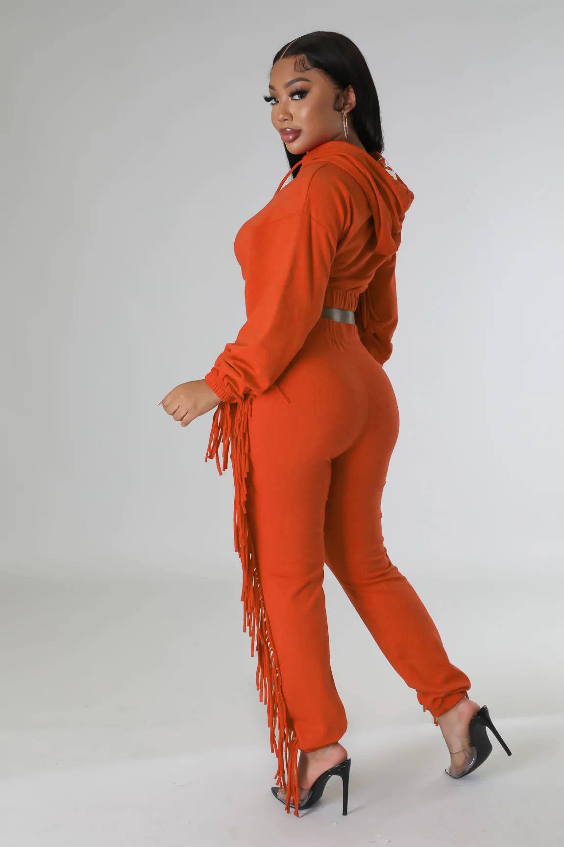 MIDRIFF HOODIE FASHION TWO-PIECE LEGGINGS