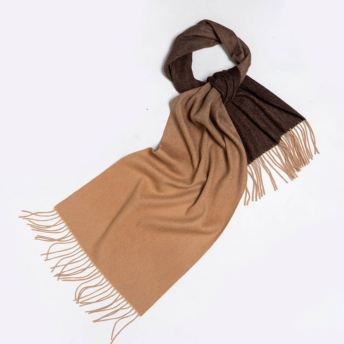 Pink Gradient Wool Scarf - Warm Reversible Winter_CWASC2376