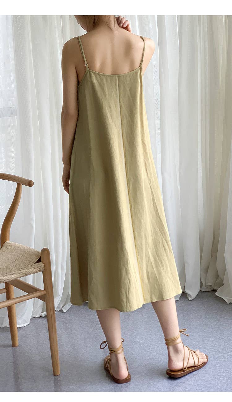 Everything with solid color simple strap dress
