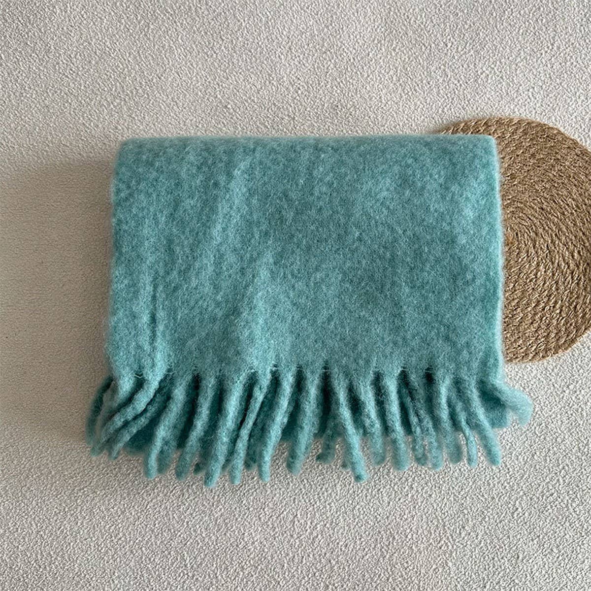 Soft Merino Wool Solid Scarf ??White Winter Wrap_CWASC2294