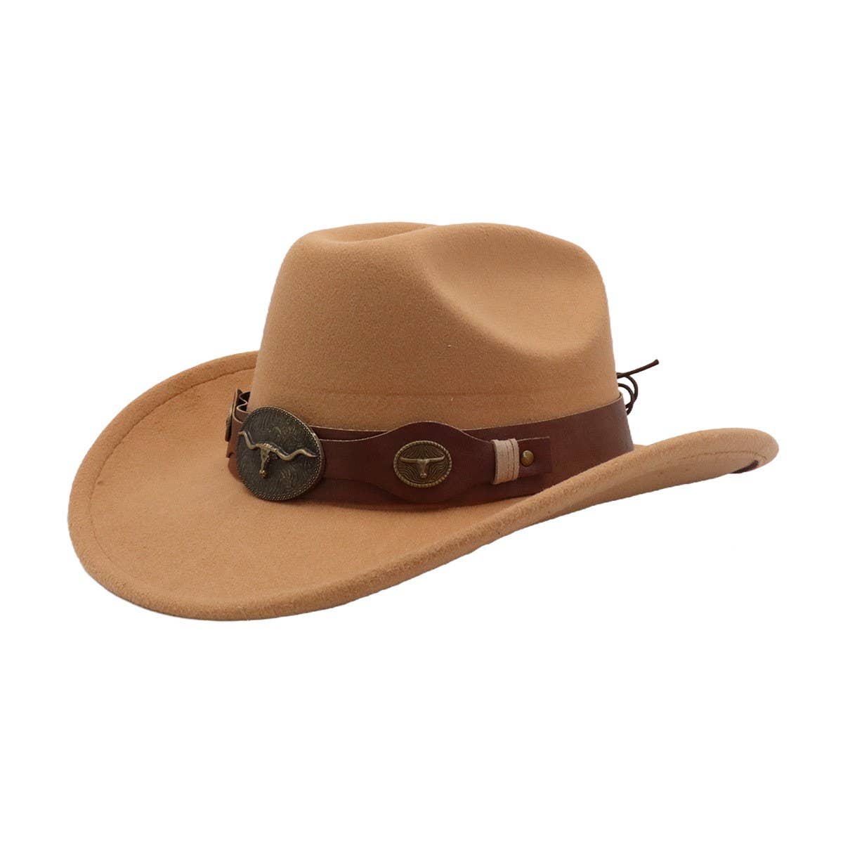New Wool Fedora Hat Western Ethnic Cowboy Style_CWAH04500
