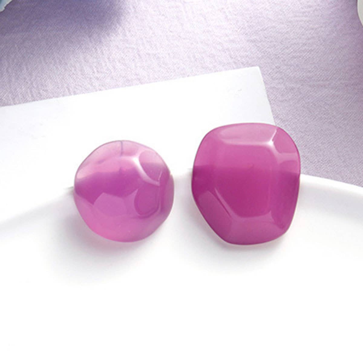 Purple simple and fresh floral stud earrings