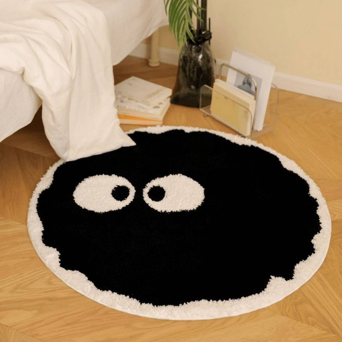 Cute Soot Plush Round Rug, Cartoon Floor Mat