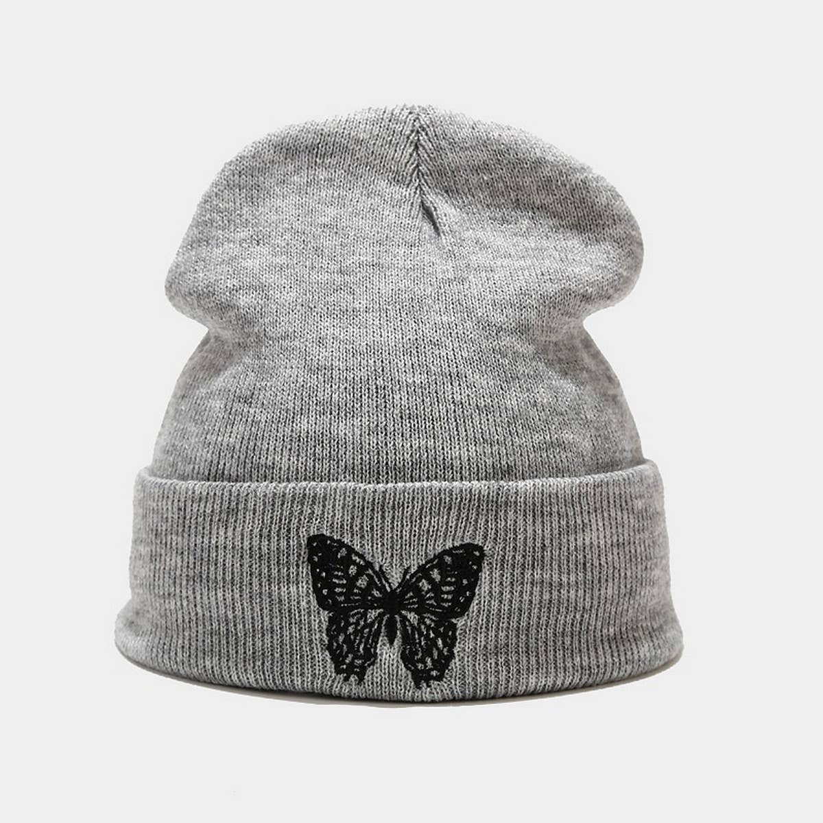 NEW STYLE BUTTERFLY EMBROIDERED KNITTED HAT_CWAH1623