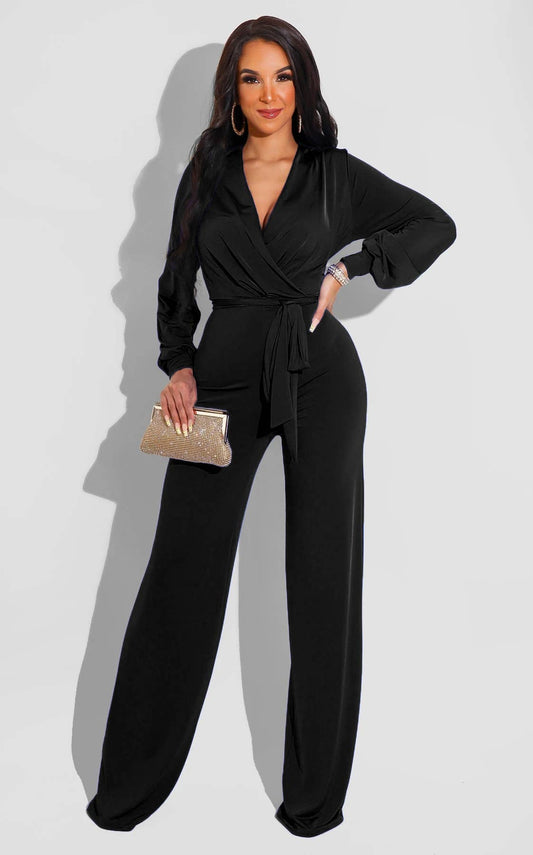 SOLID COLOR CASUAL LONG-SLEEVED KNIT ROMPER