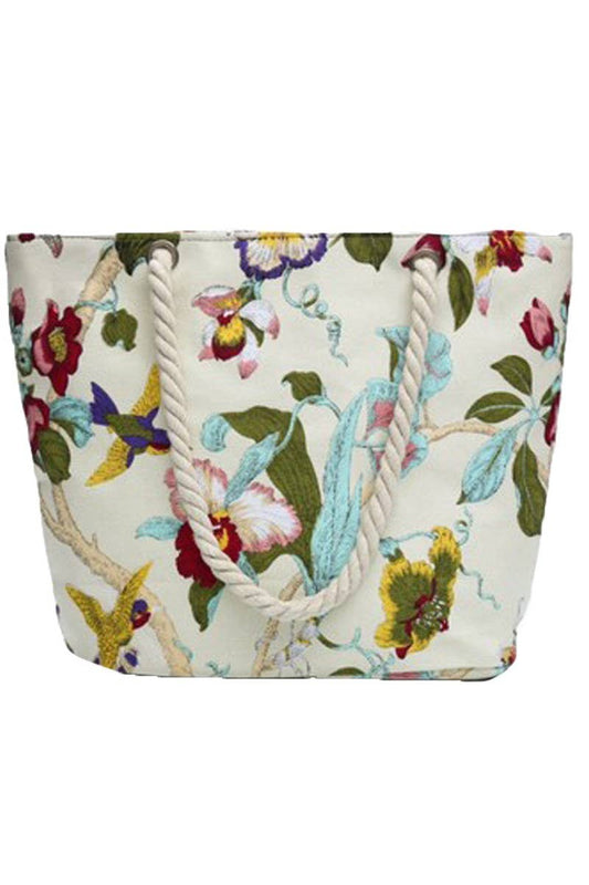 FLOWER PATTERNED FASHION CASUAL BEACH BAGS_CWAB323