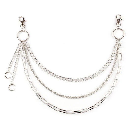 HIP HOP ROCK STYLE MOON PENDANT PANTS CHAIN