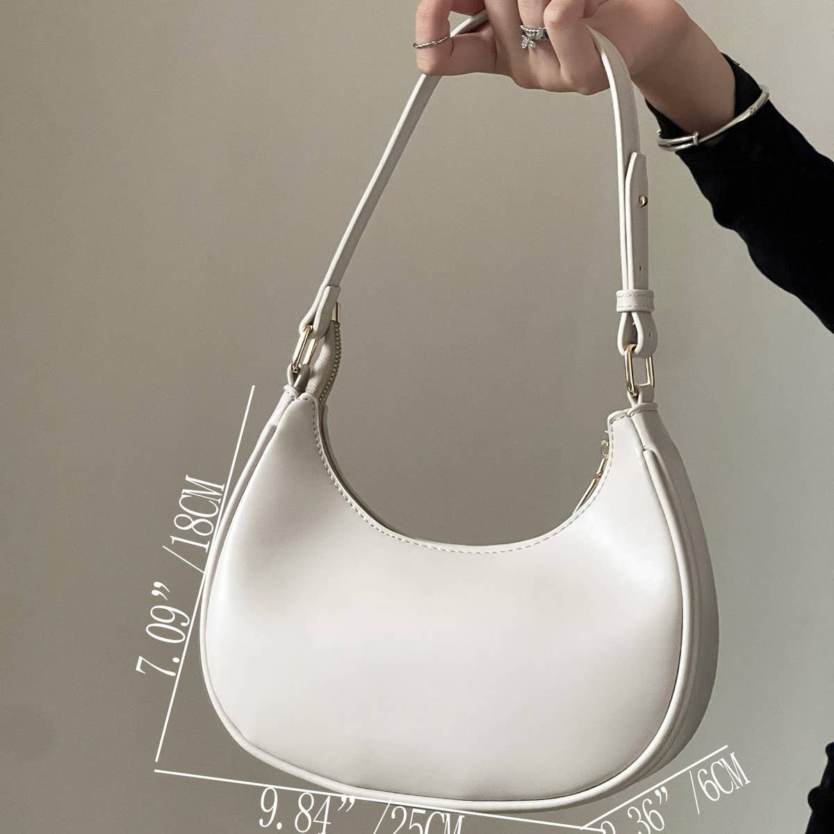 CWAB4835_SIMPLE CASUAL CRESCENT-SHAPED SHOULDER HANDBAG