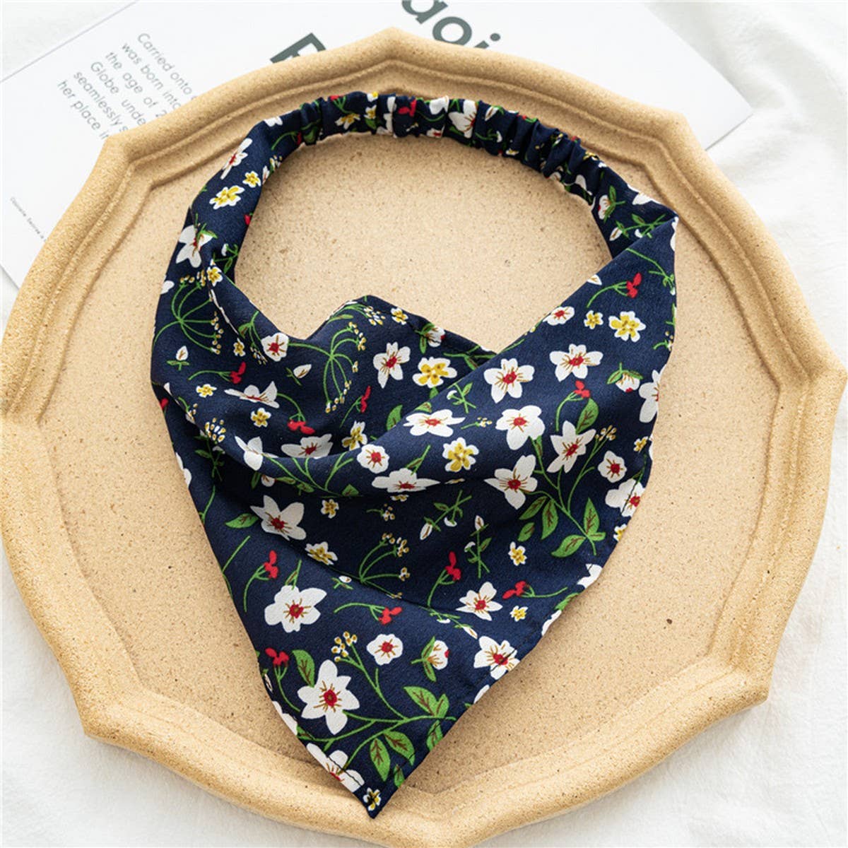 FLORAL ELASTIC BAND SCARF HEADBAND HAIRACCESSORIES