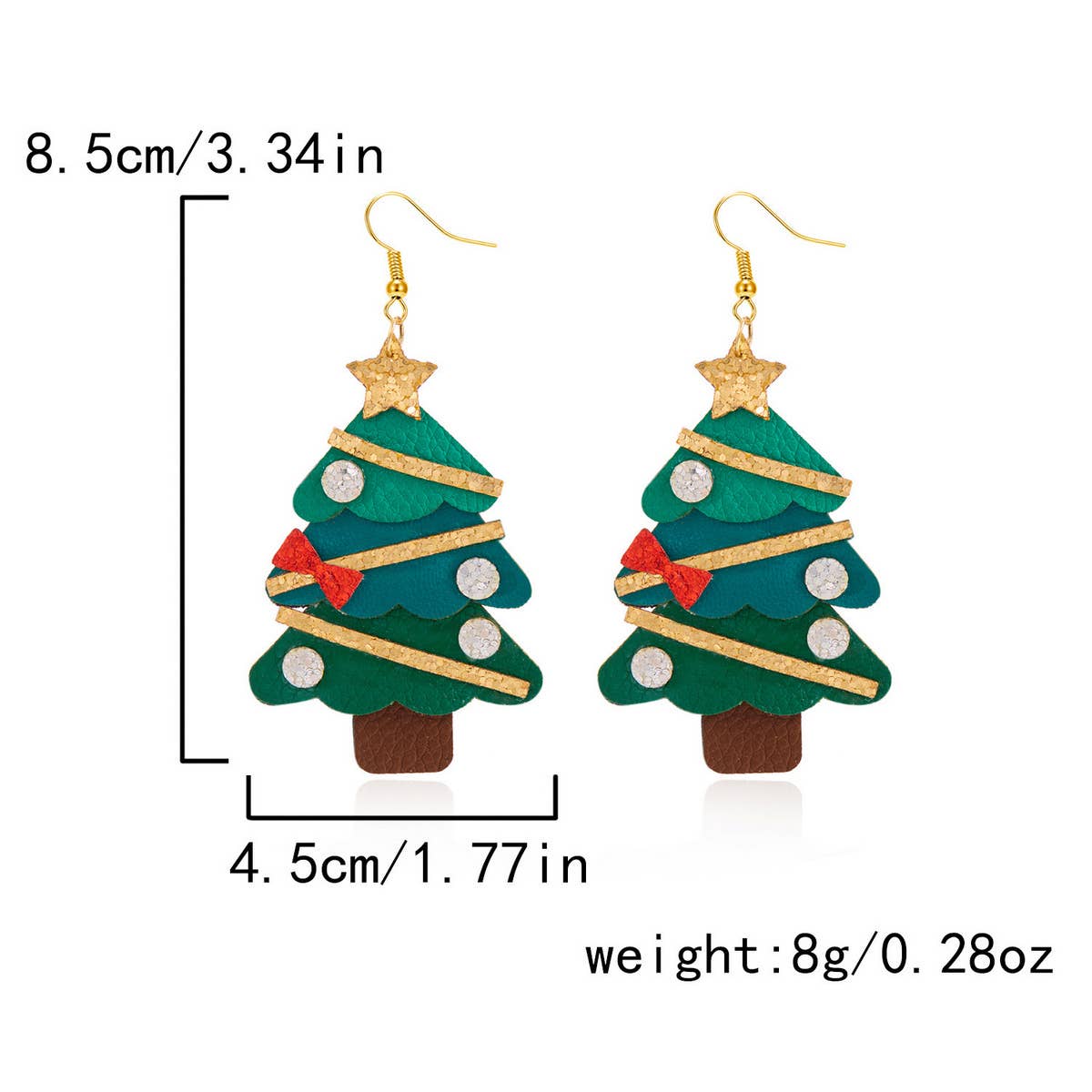 CHRISTMAS TREE SNOWFLAKE EARRINGS