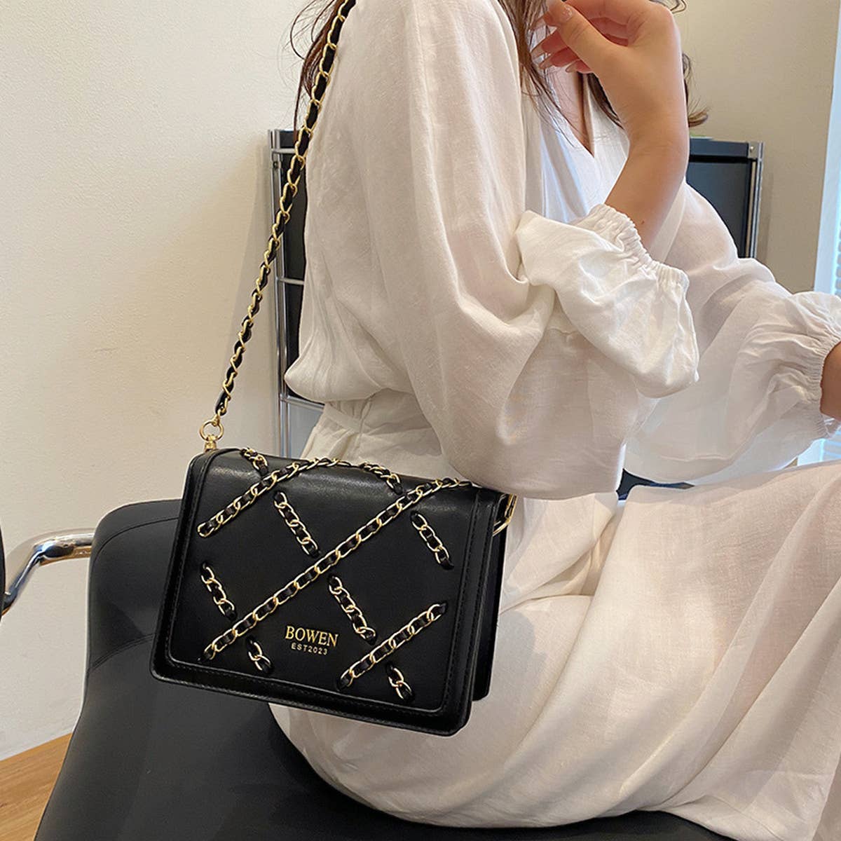 WOMEN BRAIDED CHAIN CROSSBODY BAG_CWAB1558