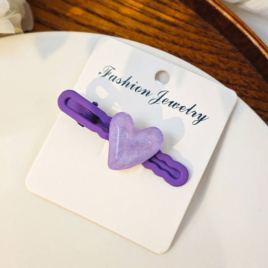 Colorful heart-shaped dopamine cute duckbill clip