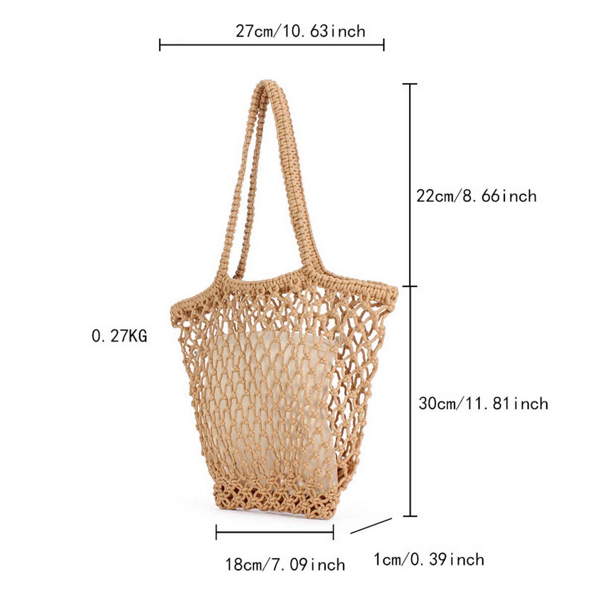 SIMPLE COTTON THREAD HAND-WOVEN SHOULDER BAG_CWAB4681