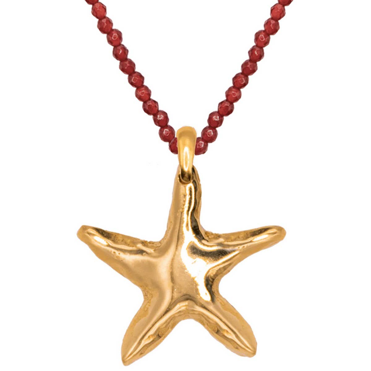 Gold Ocean Charms Necklace ? Fish & Shell Beads