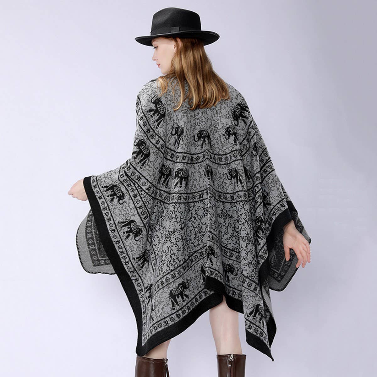 NEW FASHION RETRO ELEPHANT PATTERN SHAWL WOMEN