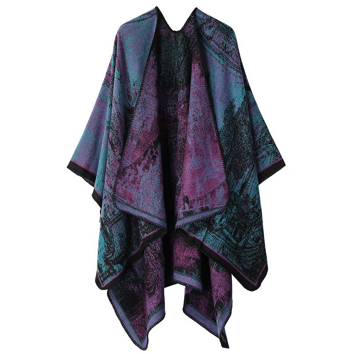 CAPE DARK DOUBLE-SIDED WARM OUTER WEAR THICK SHAWL_CWASC2126