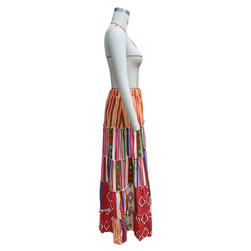 Fashion individual printed Bohemian beach skirt