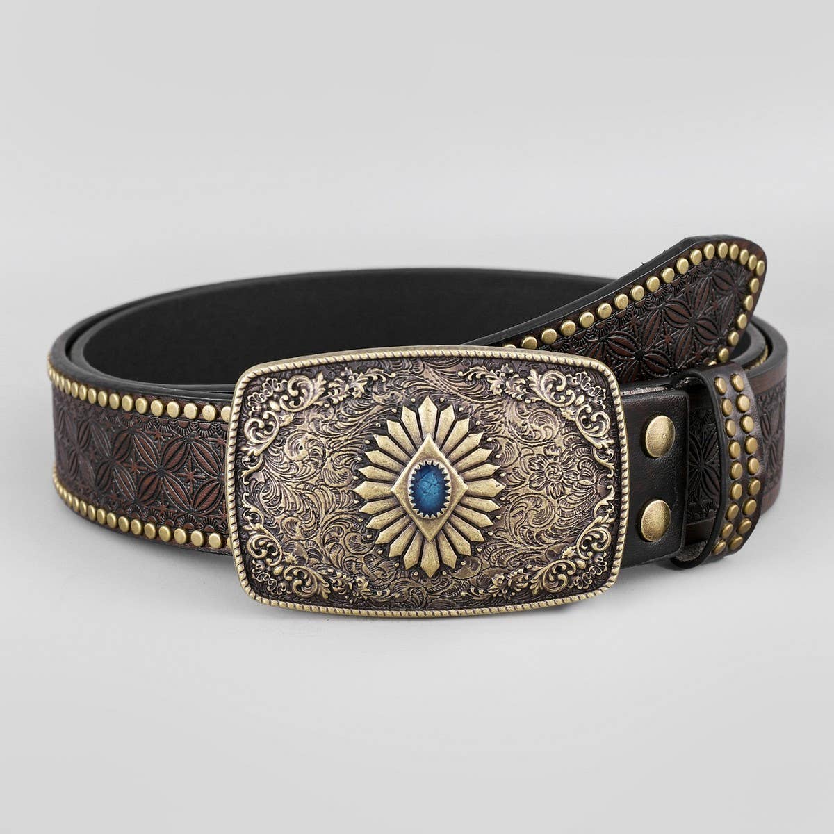 TRENDY BUCKLE RIVET WESTERN BELT_CWABE0417