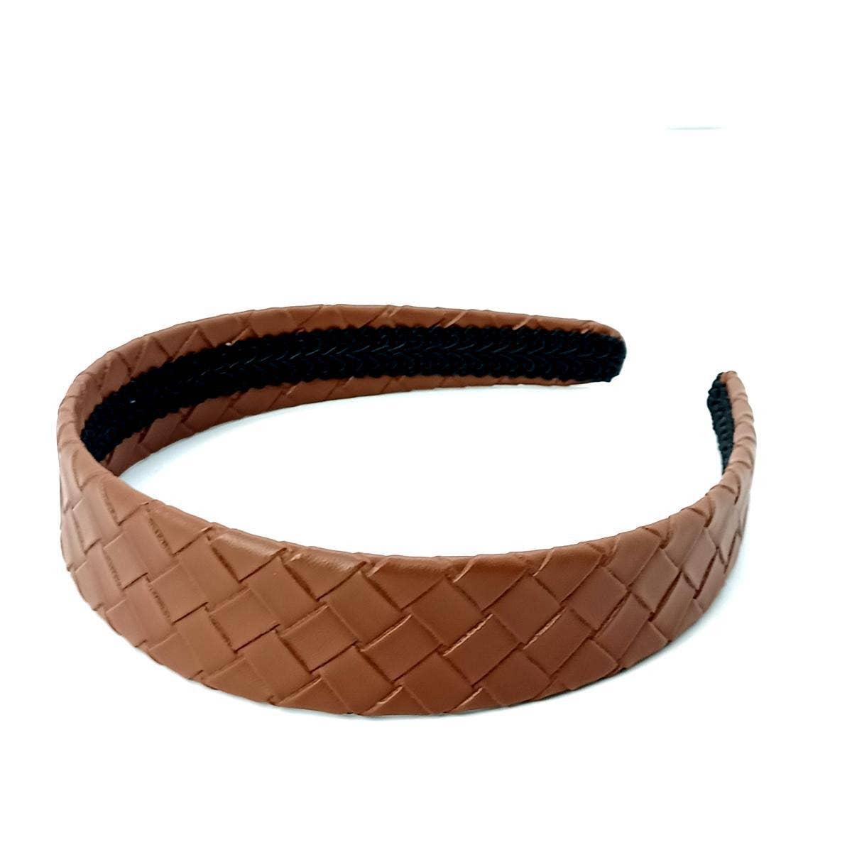 Country Style PU Leather Cross Weave Headband