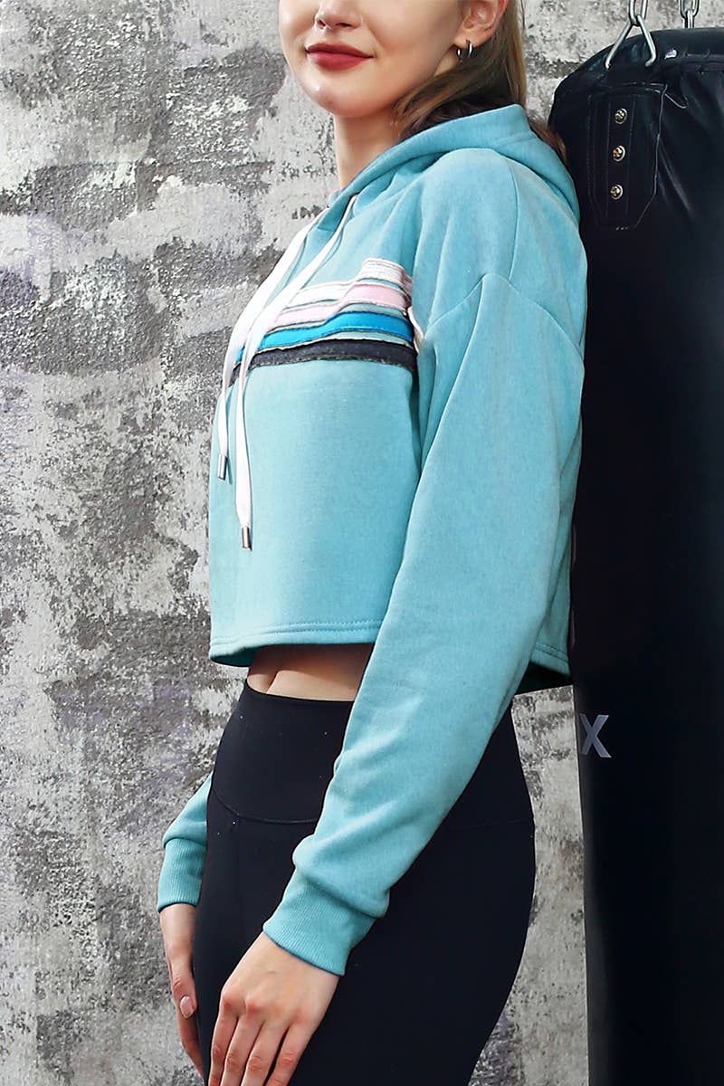 CWOHOL426_Lightweight Pullover Hoodie Cropped Sweatshirt