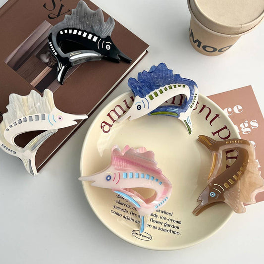 Ocean Sailfish Acetate Claw Clip ??Unique Design_CWAHA5833