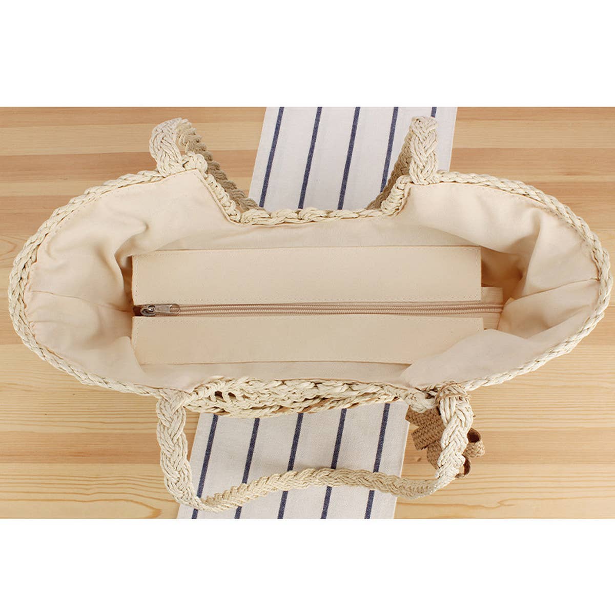 SEASIDE AND BEACH TRAVEL SIMIAN STYLE STRAW BAG_CWAB2015