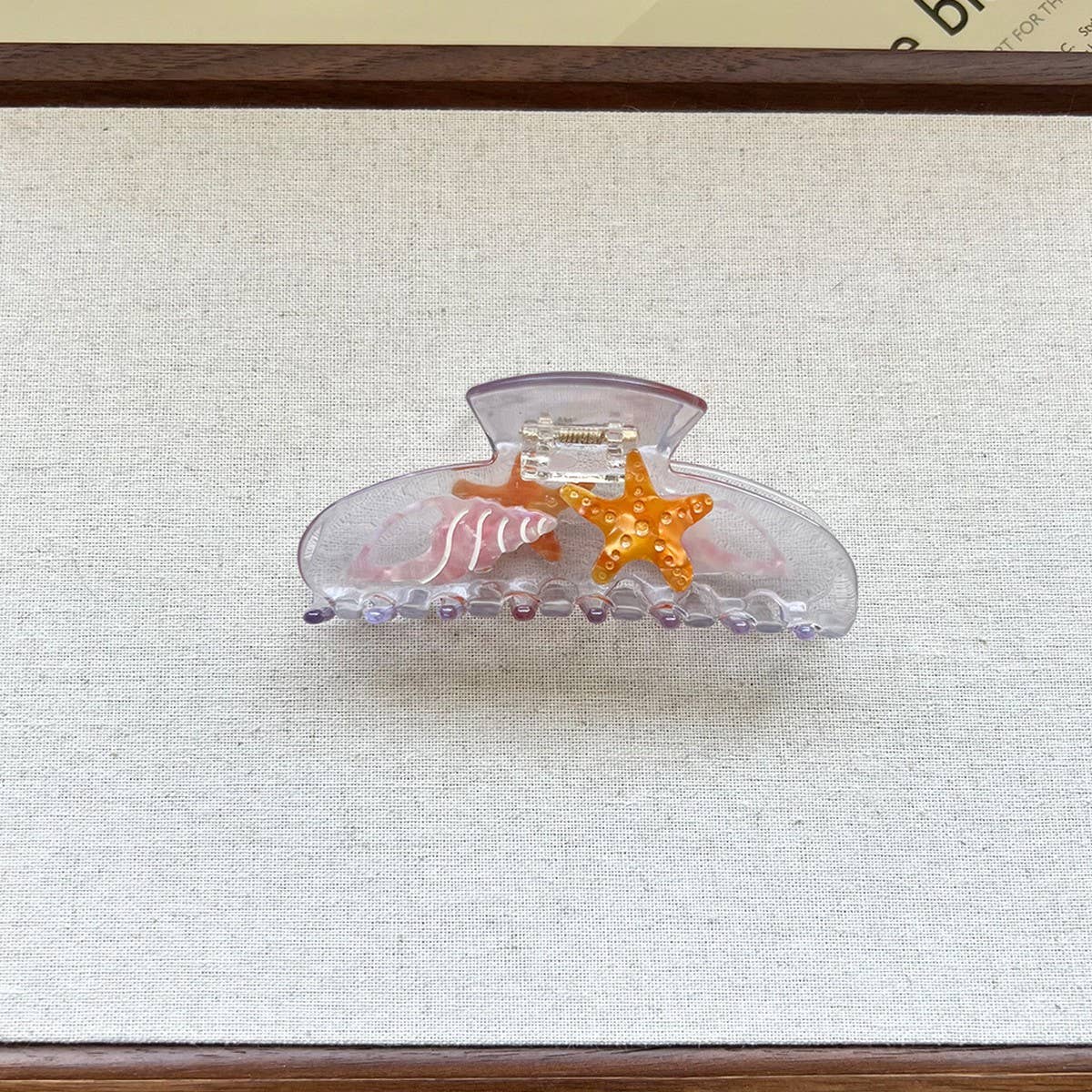 Minimal Clear Bag Starfish Claw Clip ? Ocean Vibes