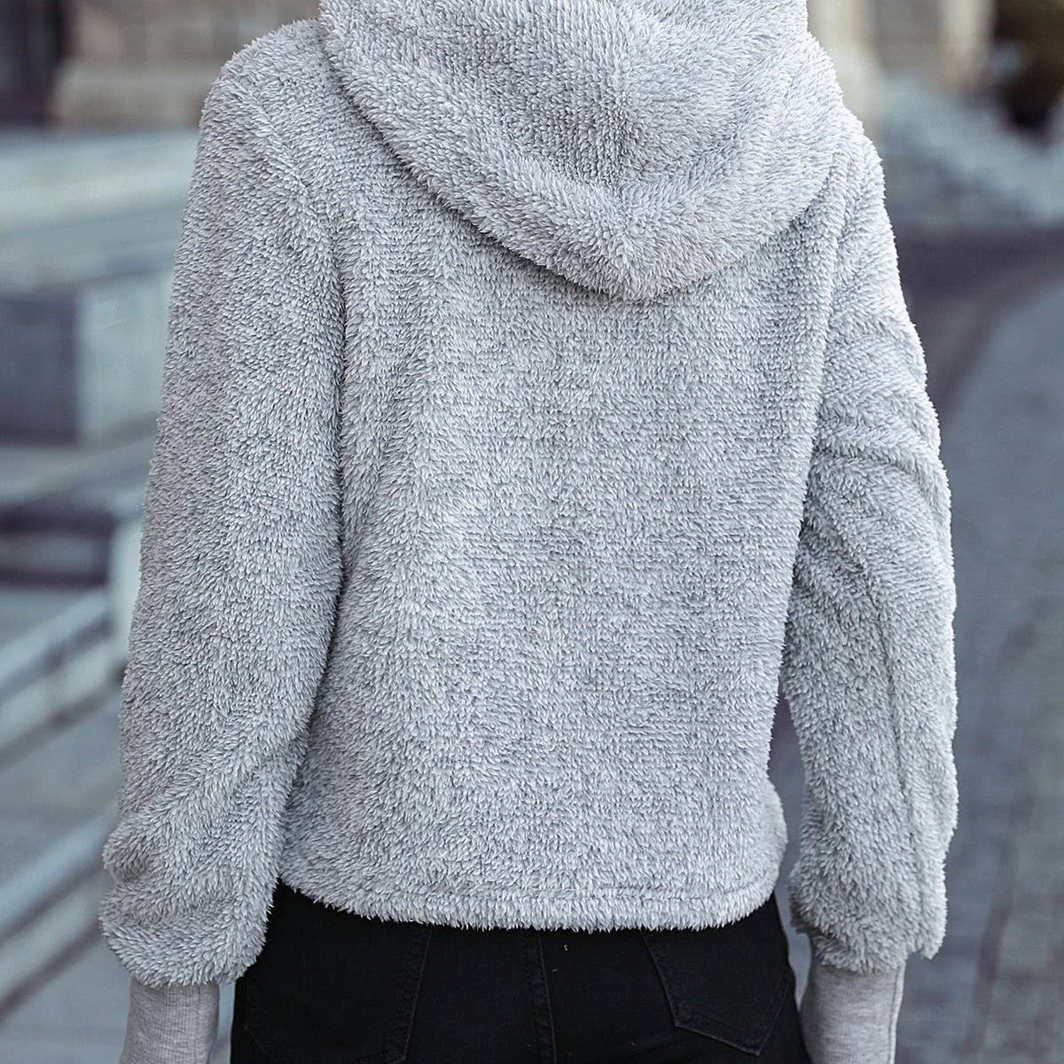 Hooded baggy pocket pullover long-sleeved hoodie