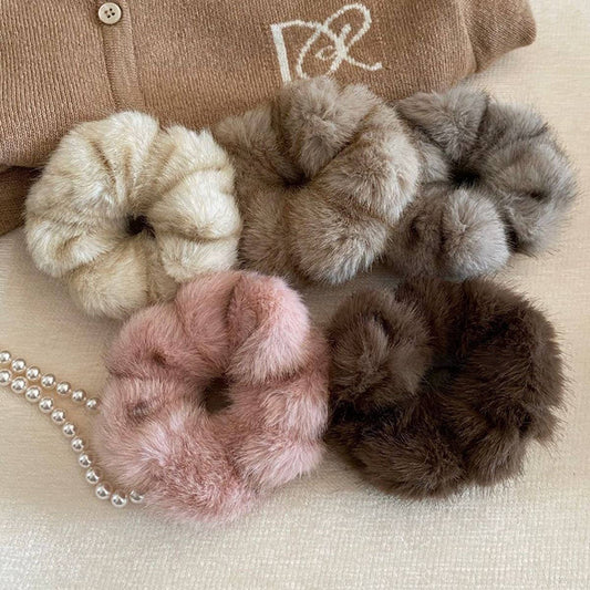 FAUX MINK PLUSH HAIRBAND HAIR ACCESSORIES