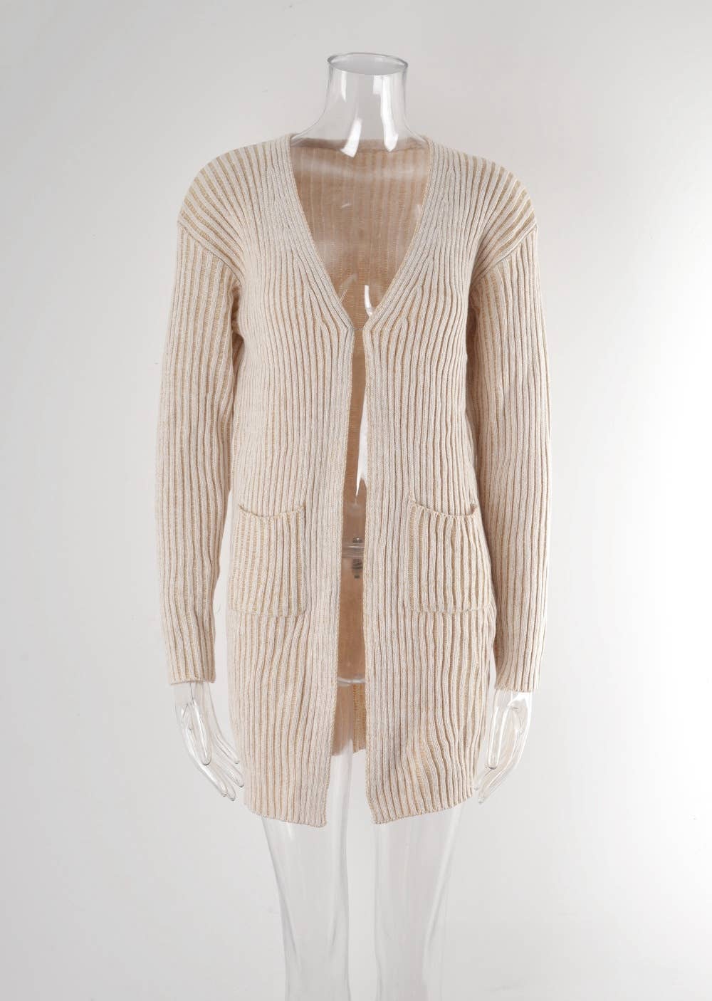 CWOSWL1047_Long Sleeve Open Front Long Cardigan Sweater