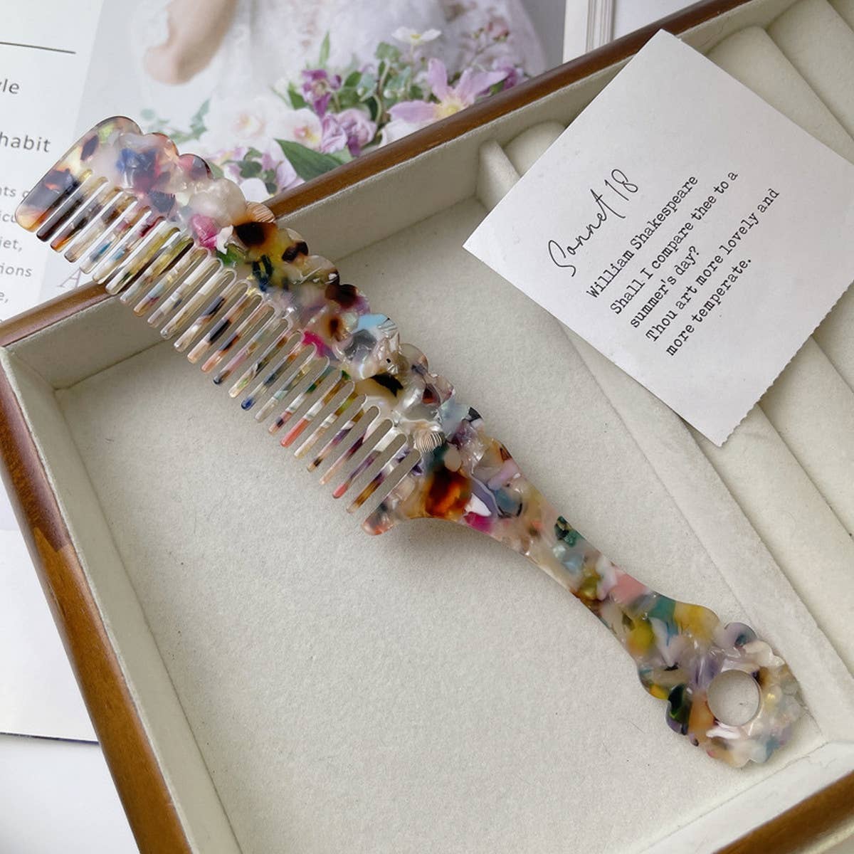 RETRO TORTOISESHELL COLOR HANDLE WAVY COMB