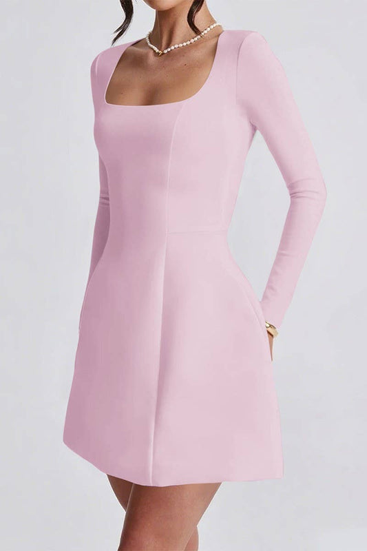 CWDSD10828_ELEGANT LONG SLEEVE COCKTAIL MINI DRESS