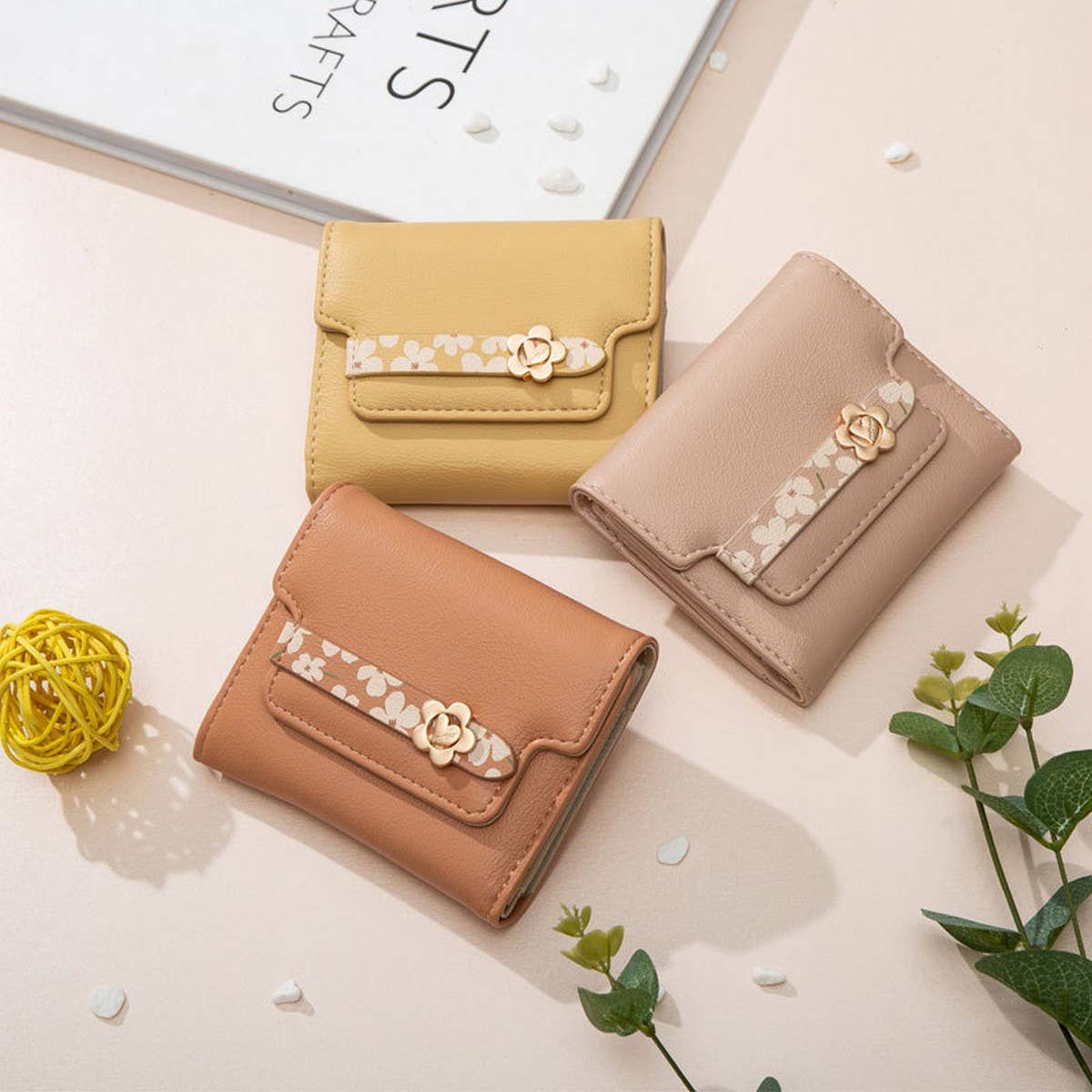 STYLISH SIMPLE FLORAL SHORT WALLET_CWAB2334