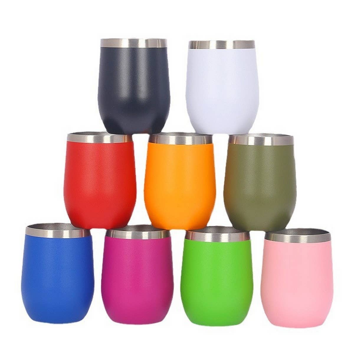 12oz Egg Shape Insulated Wine Tumbler Cup_CWMM7905