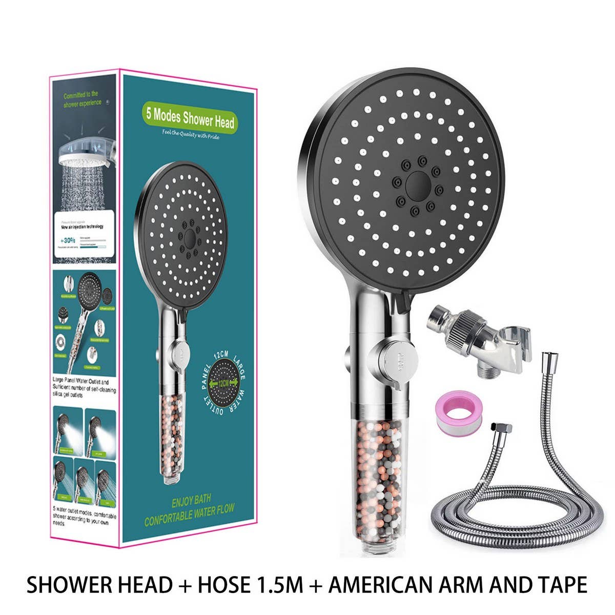 NEGATIVE ION FILTER BOOSTER SHOWER HEAD