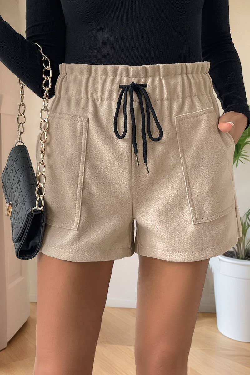 CWBSP0457_AUTUMN AND WINTER CASUAL ELASTIC SHORTS