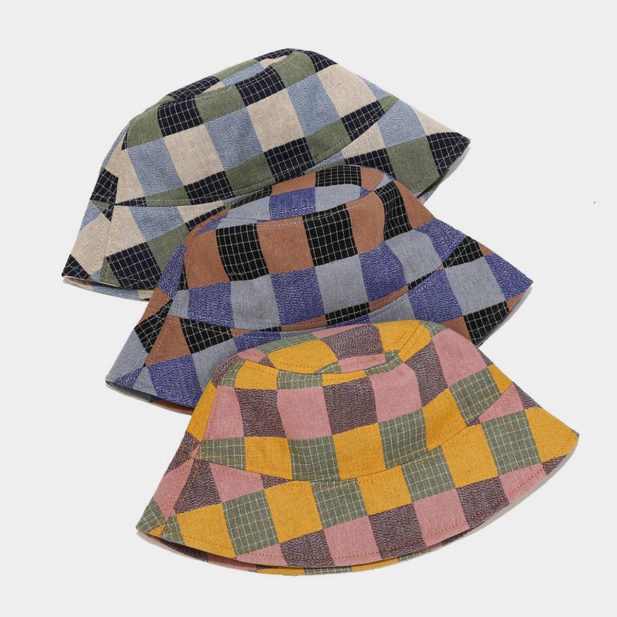2024 NEW COLOR PLAID BUCKET HAT_CWAH1646