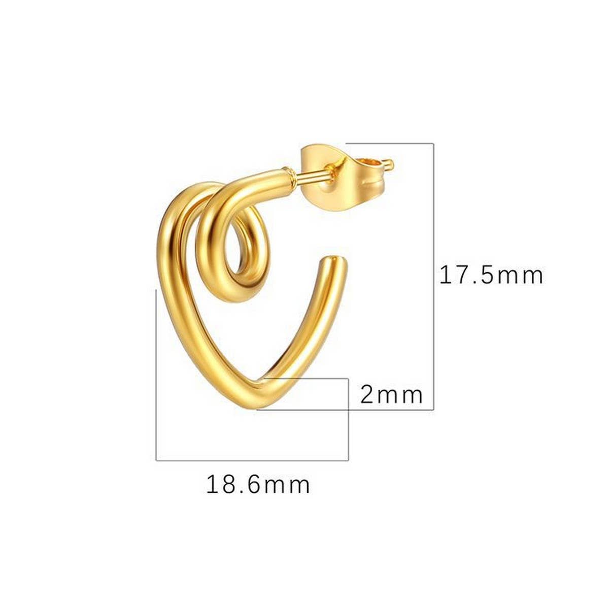 18K GOLD LOVE  HEART EARRINGS FOR WOMEN_CWAJE0555