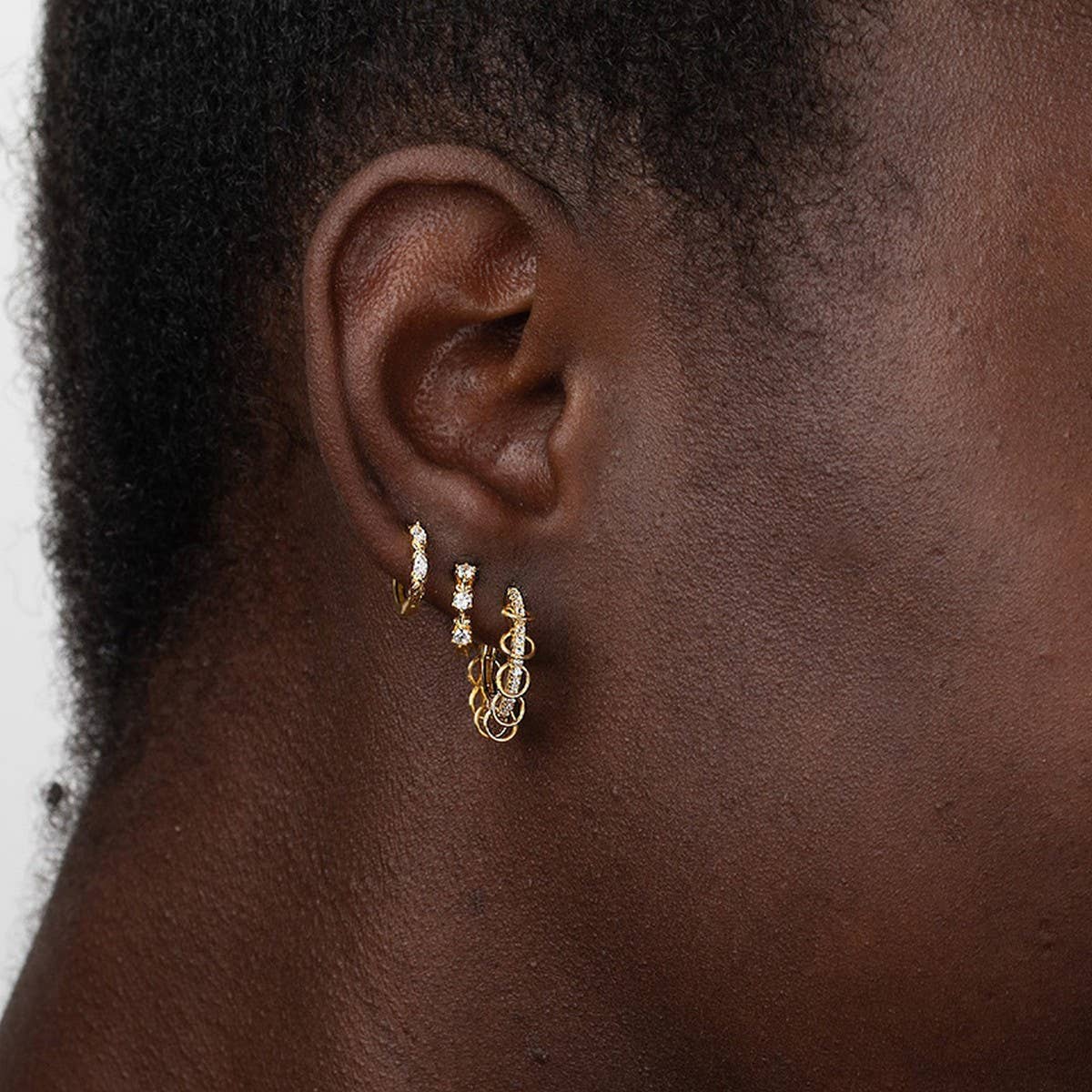 LIGHT LUXURY DIAMOND HOOP EARRINGS