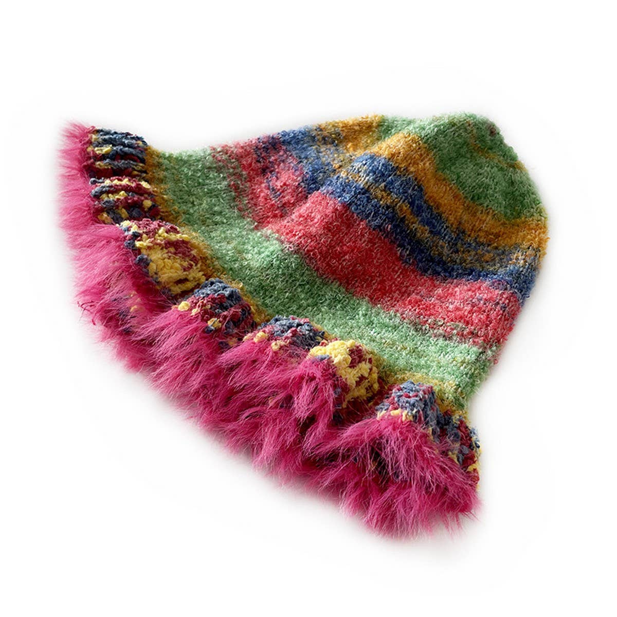 CHILDREN'S COLORFUL GRADIENT STRIPED KNITTED HAT_CWAH2058