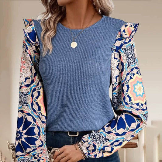 RUFFLED FLORAL CUFF STITCHING KNITTING BUSINESS