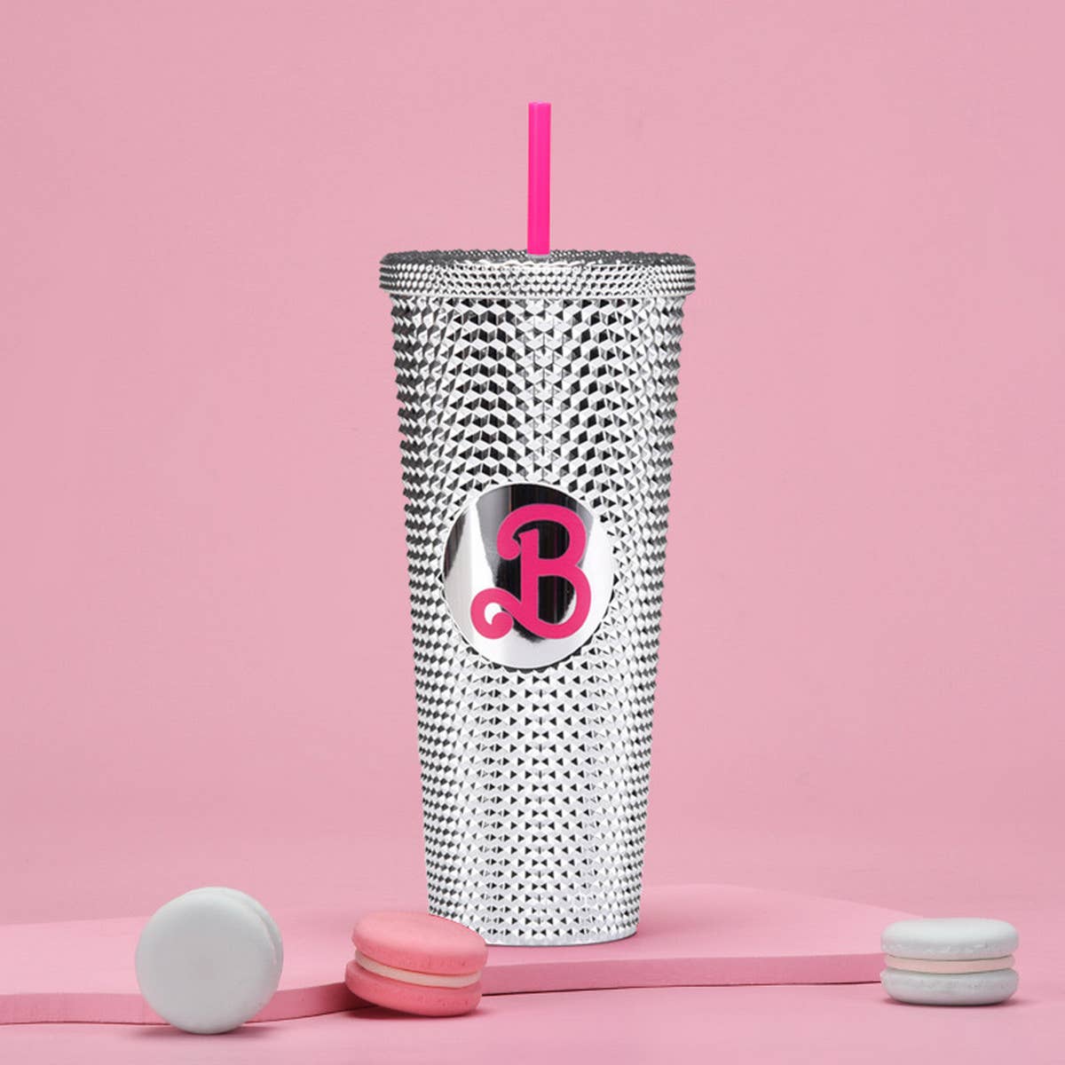 DOUBLE LAYER PORTABLE PLASTIC STRAW DIAMOND CUP