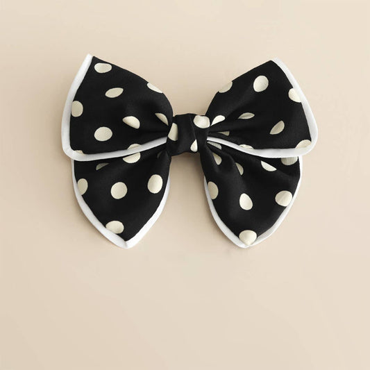 POLKA DOT BIG BOW TEMPERAMENT HAIRPIN_CWASC1064