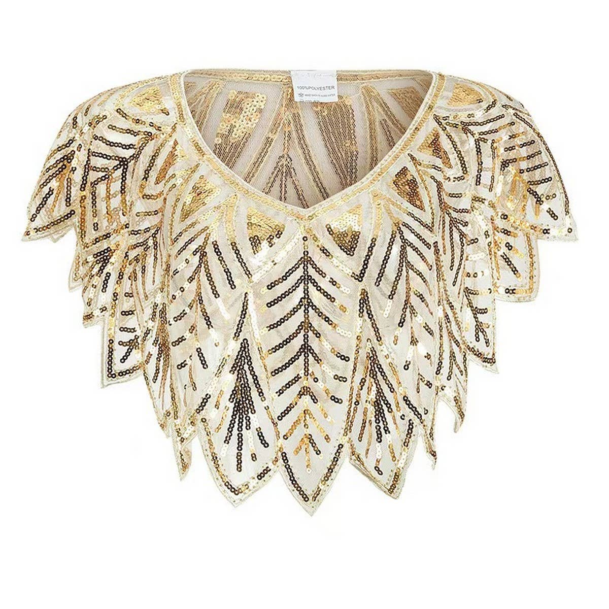 Beaded Sequin Capelet ??Vintage Evening Wrap_CWMM8957