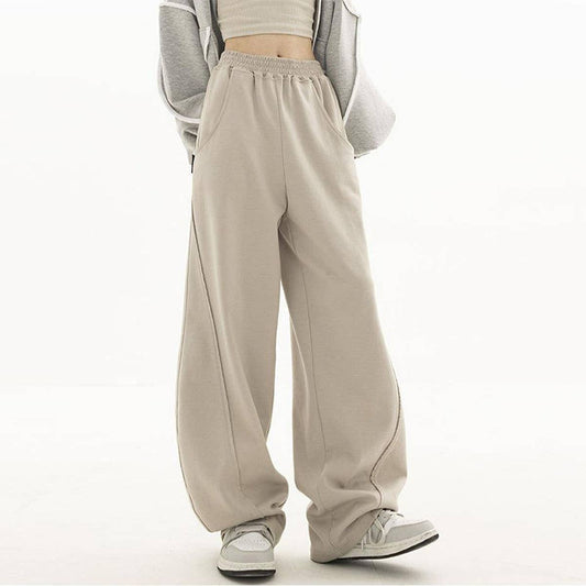 HIGH-WAISTED LOOSE CASUAL STRAIGHT-LEG PANTS